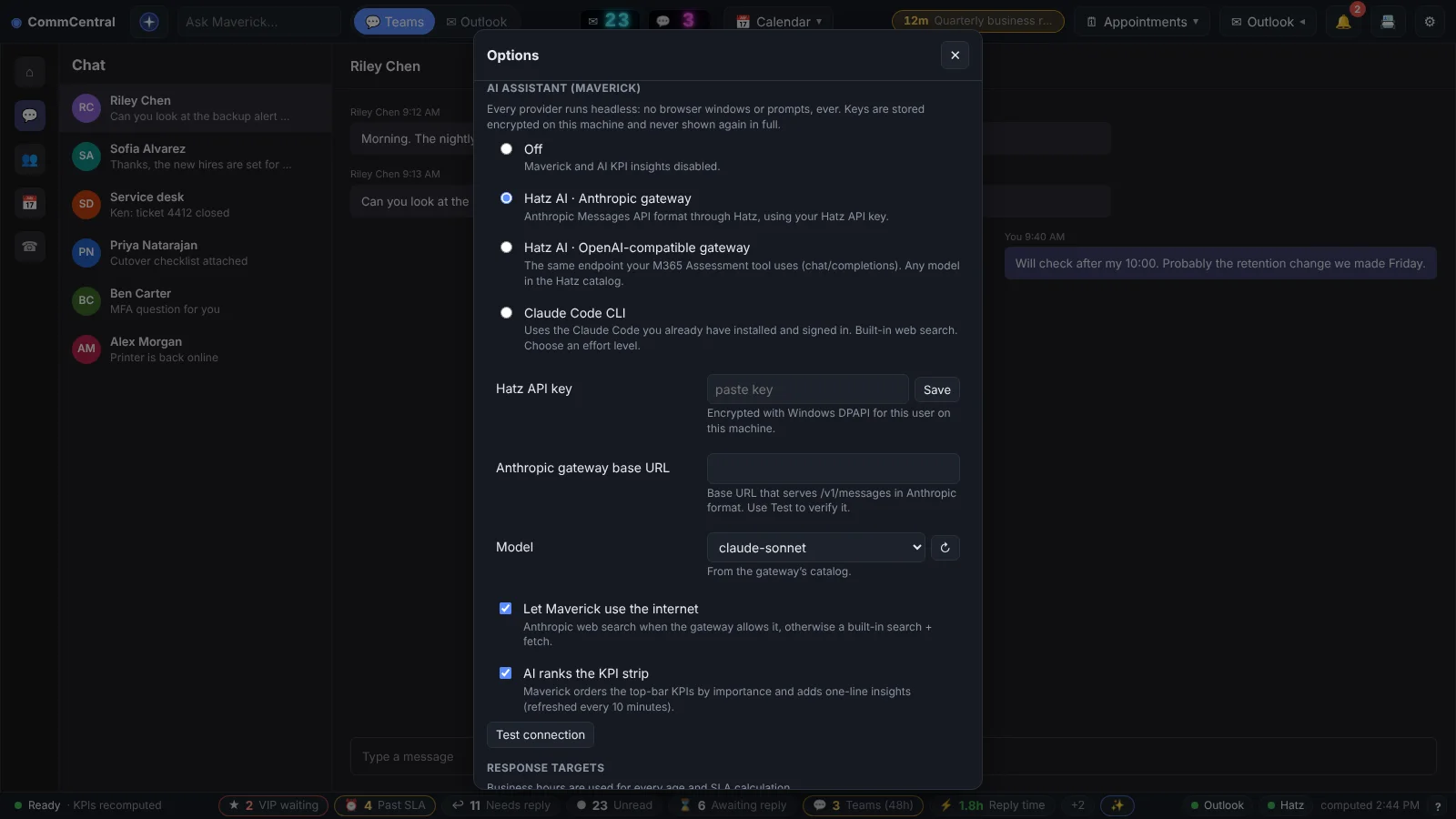 Options for choosing the AI provider for the assistant.